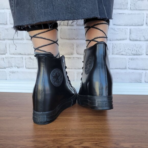 ⭐Converse Chuck Taylor All Star Wedge Platform 6.5 Patent Leather Shoes A12827C⭐ - Picture 5 of 12